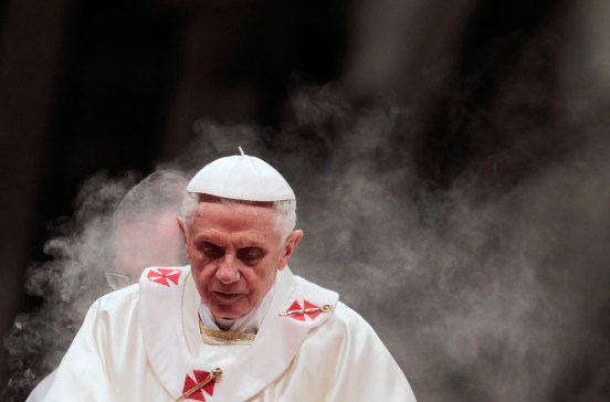 Pope Benedict attends a Mass celebrating the anniversary of the independence of Latin American countries at St. Peter's Basilica