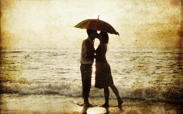 man_woman_rain_sea_surf_love_silhouettes_romance
